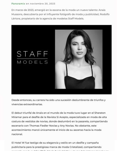 Reportaje Anais Mussons Revista Panoramas